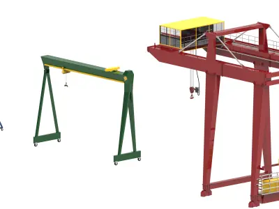 Gantry Crane  Low-poly 3D model