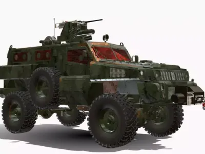 mrap 4x4  Low-poly 3D model