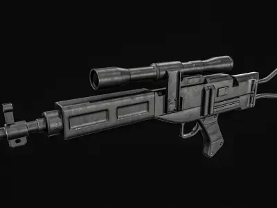 Starwars AT-AT Driver Blaster Rifle Low-poly 3D model