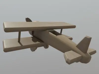 Wooden Plane Low-poly 3D model purchase
