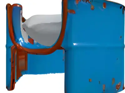 Rustic Upcycled Barrel Pet Bed Low-poly 3D model