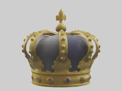 Gold Crown Model Low-poly 3D model