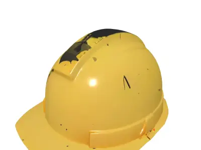 Damaged Construction Hard Hat Low-poly 3D model