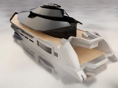 War ship Free low-poly 3D model