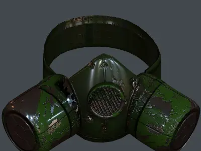 Gas mask helmet 3d model scifi Low-poly Low-poly 3D model Low-poly 3D model 7
