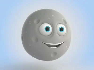 Cartoon Moon 3D model