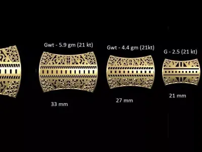 vr-pnd2026 gold plated nail art design 3D print model