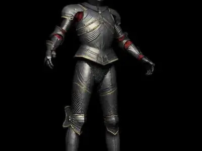 Medieval Gothic Armor Low-poly 3D model