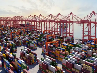 Industrial Port Harbor - Container Terminal  3D model