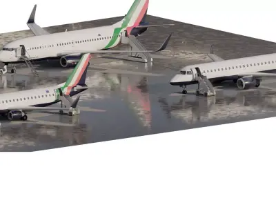 BOEING 737-700  ATR72 and EMBRAER175 with interior 3D model