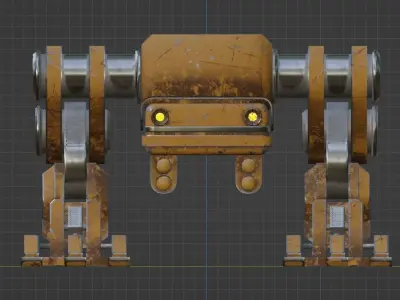 Old Battle Mech Free low-poly 3D model