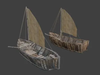 Sailing ship Collection Low-poly 3D model