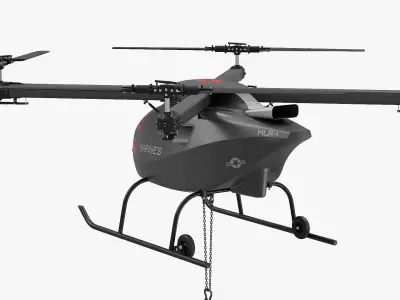 US Navy Military Cargo Drone with Suspended Load 3D model