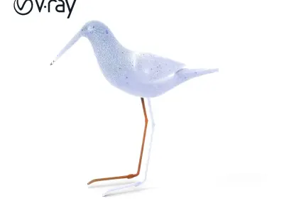 Rustic Metal Bird Sculpture Model Pack Low-poly 3D model