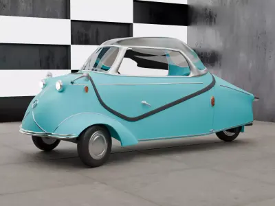 Messerschmitt car Low-poly 3D model