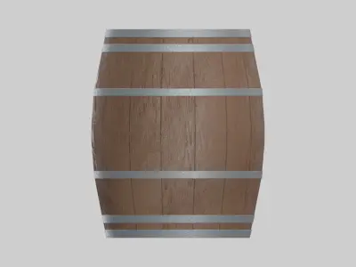Heavy Toasted Lowpoly Burgundy Barrel Low-poly 3D model