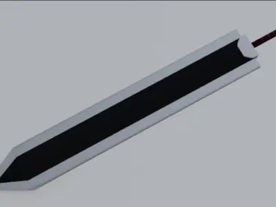 Guts Sword Low Poly 3D model