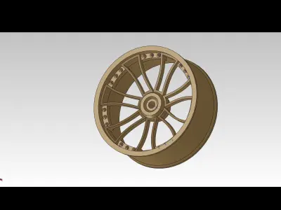rim 1 gold wheel Free 3D model