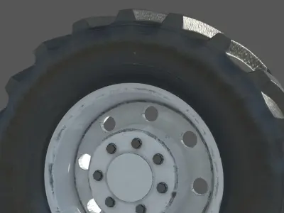Tractor wheel Rim Tire 1 3D model