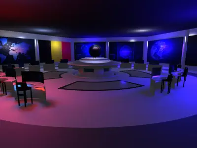 Command Center - Control Room- Military Base - Belgium Low-poly 3D model