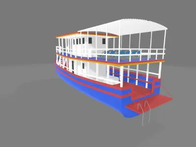 Public Boat  Low-poly 3D model