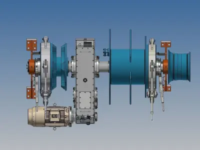 Anchor mooring winch 111 E 48 K3 3D model