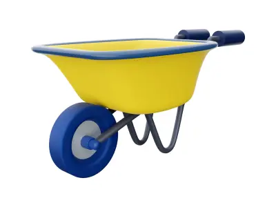 Garden cart cartoon icon 3D model