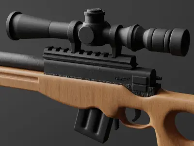 Sniper Rifle Low-poly 3D model 4