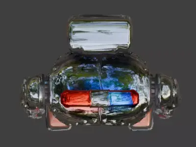 Heavy Duty Atompunk Sentinel Enforcer 3D Model Low-poly 3D model
