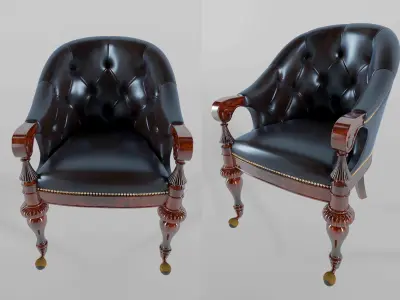 armchair leather chair 3D model