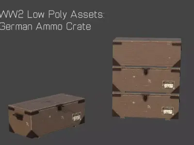 WW2 German Ammo Crate Low Poly Game Asset Low-poly 3D model