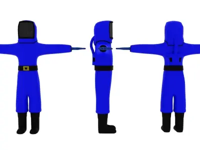 The Hazmat astronaut in suit Low-poly 3D model