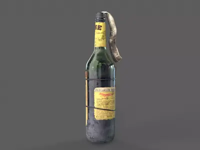 Molotov Cocktail Low-poly 3D model get