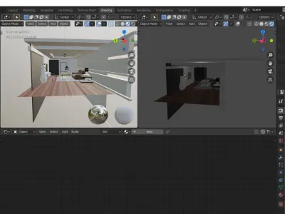 Living room- warm lighting Free 3D model