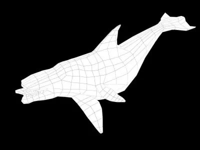 sea monster lowpoly rigged game ready  Low-poly 3D model