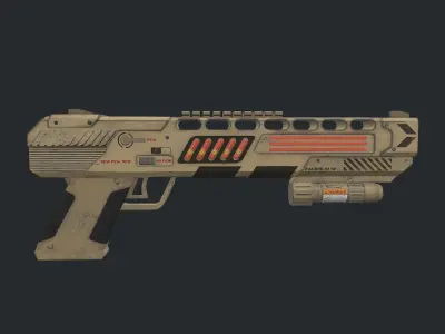 Fun PBR Pistol Low-poly 3D model