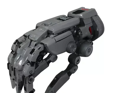 SciFi Robotic Gripper Arm Low-poly 3D model