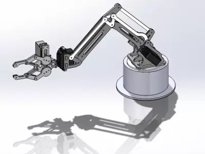 3DOF Robotic Arm with Verical Object Picking Gripper 3D print model