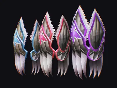 Claw Hand Glove Weapon Blade Cutting Edged Claws Wedge Low-poly 3D model
