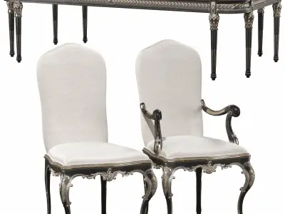 roberto giovannini table and chairs set 3D model