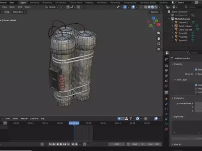 Low poly Home-made bomb Low-poly 3D model