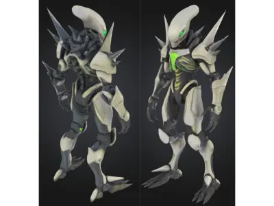 Stylized Alien Warrior Low-poly 3D model
