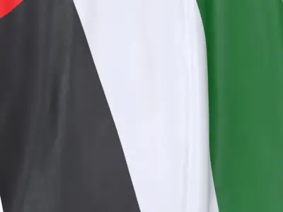 United Arab Emirates Cloth Flag Wall Mount Animated 3D model