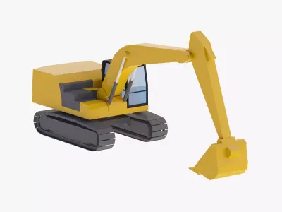 Excavator Construction 330 Simplified Low-poly 3D model