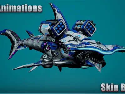 Sci-Fi Shark HammerHead Low-poly 3D model