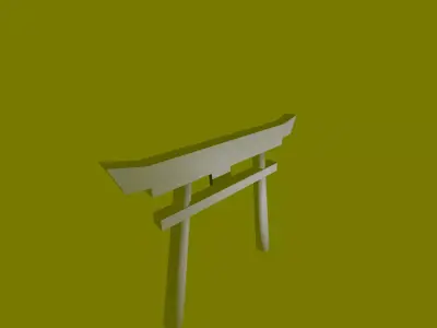 Japanese Torii Gate Low-Poly 3D Model Free low-poly 3D model