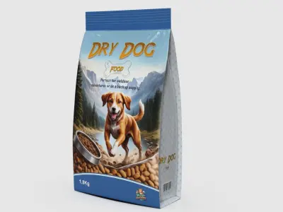 Dry Dog Food Low-poly 3D model buy