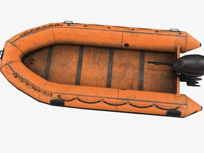 Inflatable Boat  Low-poly 3D model