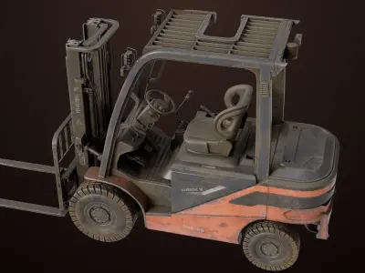  Dusty Forklift Trucks All PBR Unity UE Textures 3D Model Pack