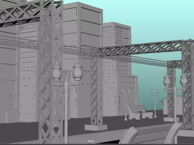 High production  quality railway station  3D model